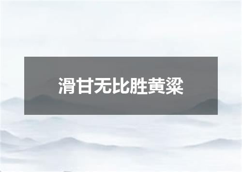 滑甘无比胜黄粱
