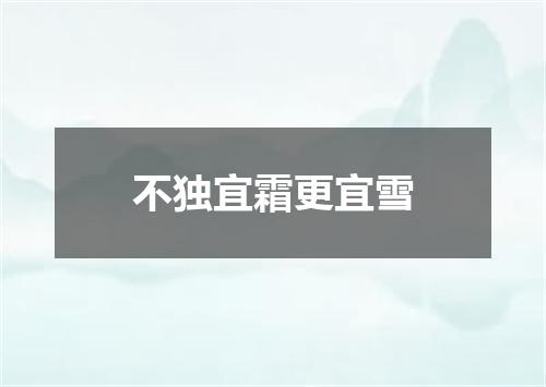 不独宜霜更宜雪