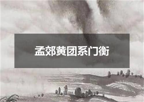 孟郊黄团系门衡