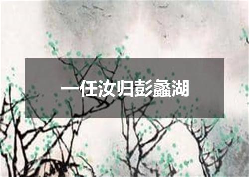一任汝归彭蠡湖