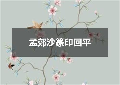 孟郊沙篆印回平