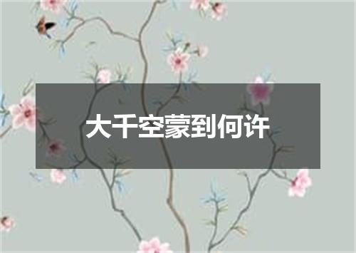 大千空蒙到何许