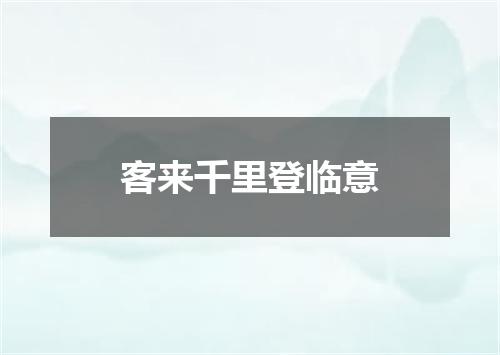 客来千里登临意
