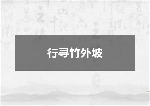 行寻竹外坡