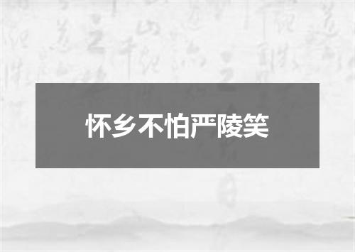 怀乡不怕严陵笑