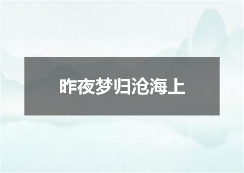 昨夜梦归沧海上
