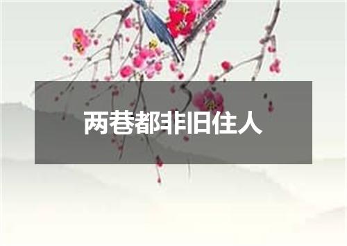 两巷都非旧住人