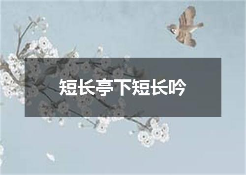 短长亭下短长吟