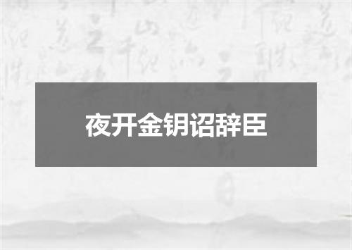 夜开金钥诏辞臣
