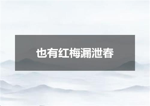 也有红梅漏泄春