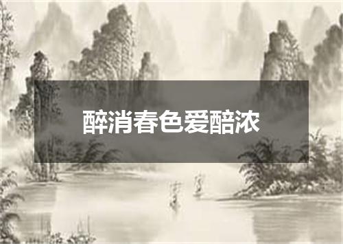 醉消春色爱醅浓