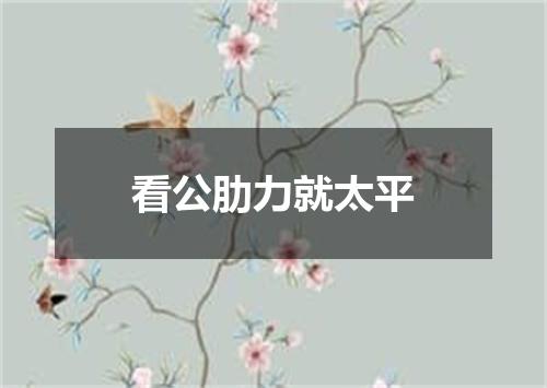 看公肋力就太平