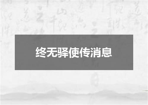 终无驿使传消息