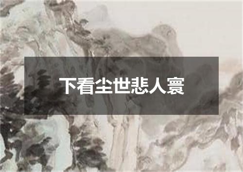 下看尘世悲人寰