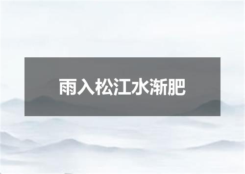 雨入松江水渐肥