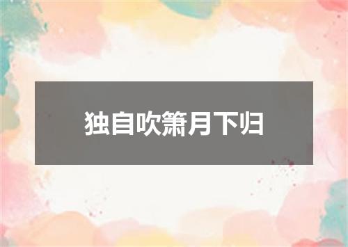 独自吹箫月下归