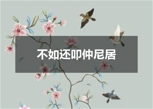 不如还叩仲尼居