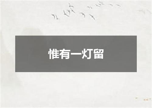 惟有一灯留