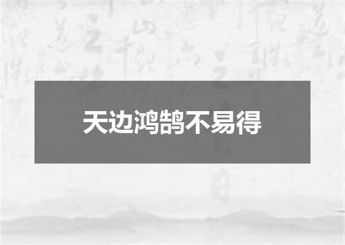 天边鸿鹄不易得