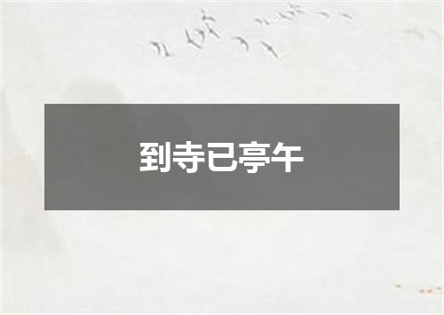 到寺已亭午