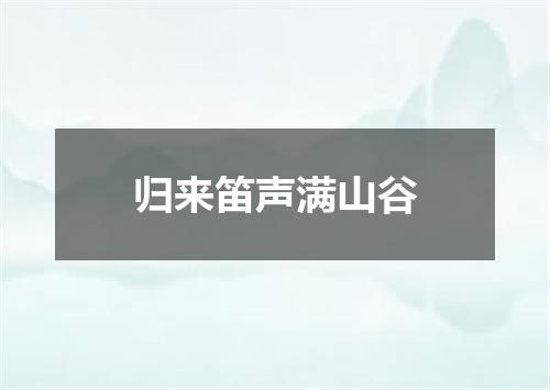 归来笛声满山谷