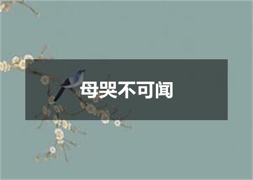 母哭不可闻