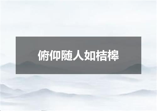 俯仰随人如桔槔