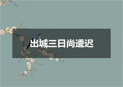 出城三日尚逶迟