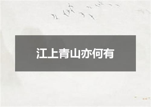 江上青山亦何有