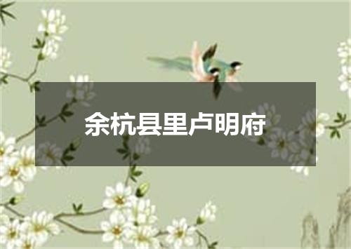 余杭县里卢明府
