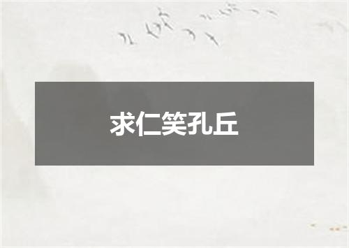 求仁笑孔丘