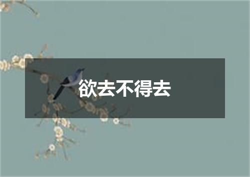 欲去不得去