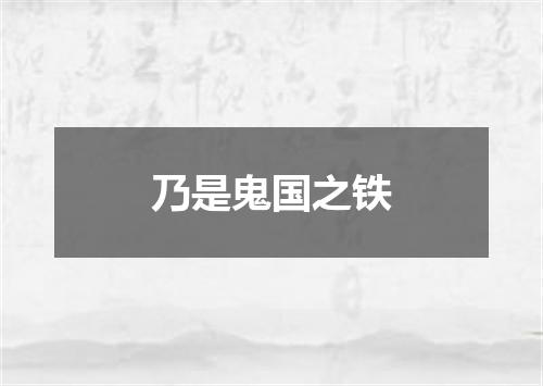 乃是鬼国之铁
