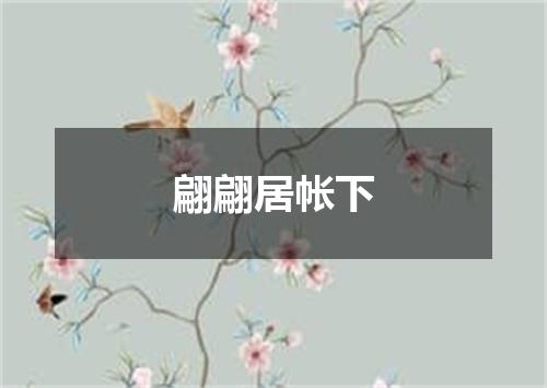 翩翩居帐下