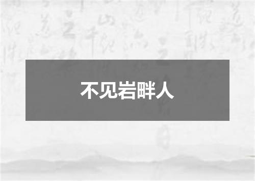 不见岩畔人
