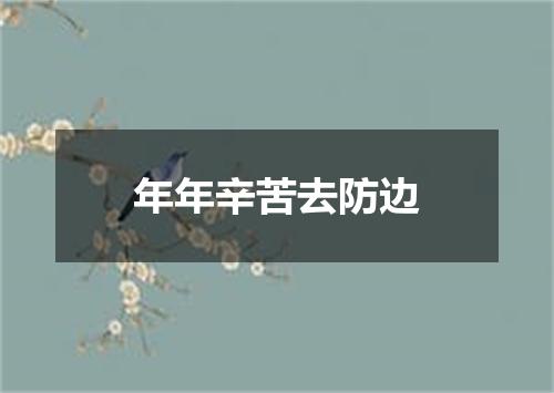 年年辛苦去防边