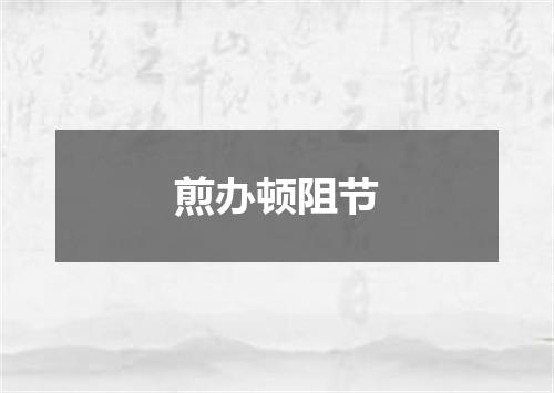 煎办顿阻节