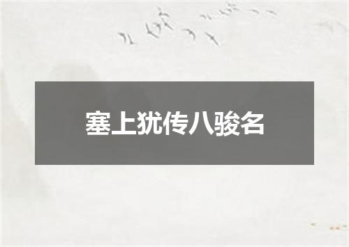 塞上犹传八骏名