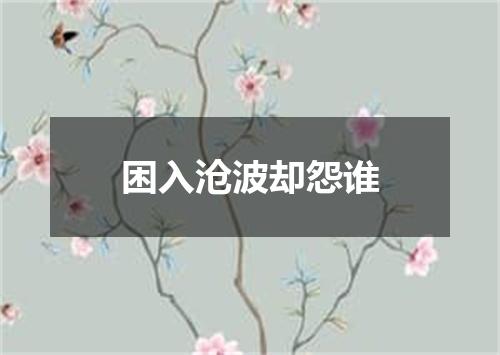 困入沧波却怨谁