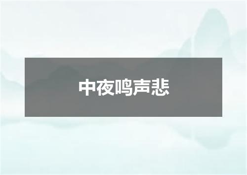 中夜鸣声悲