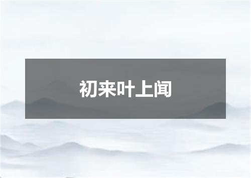 初来叶上闻