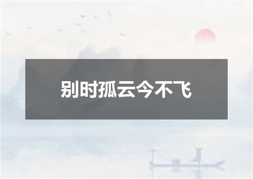 别时孤云今不飞