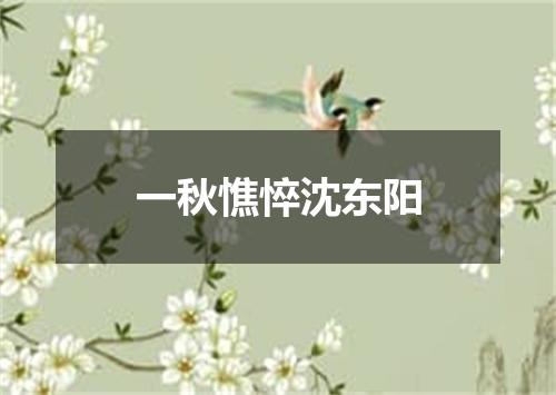 一秋憔悴沈东阳