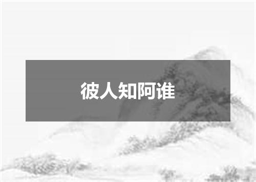 彼人知阿谁