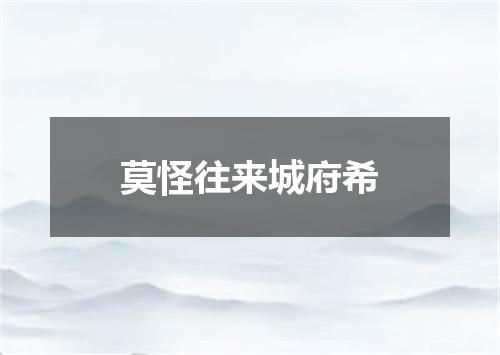 莫怪往来城府希