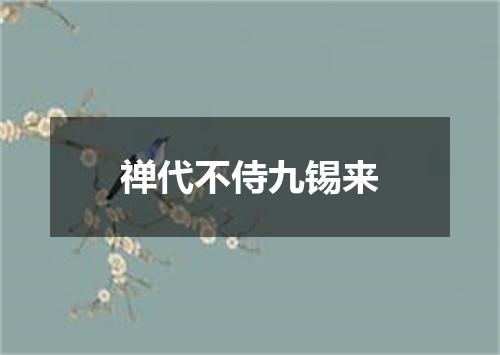 禅代不侍九锡来