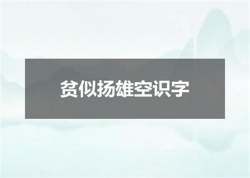 贫似扬雄空识字