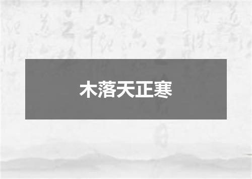 木落天正寒