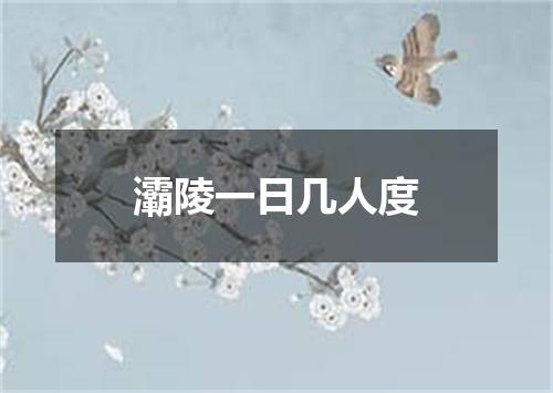 灞陵一日几人度