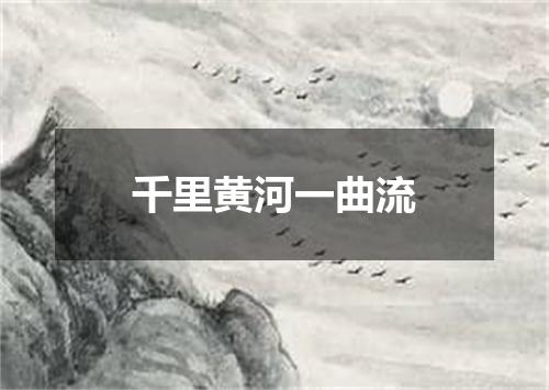 千里黄河一曲流